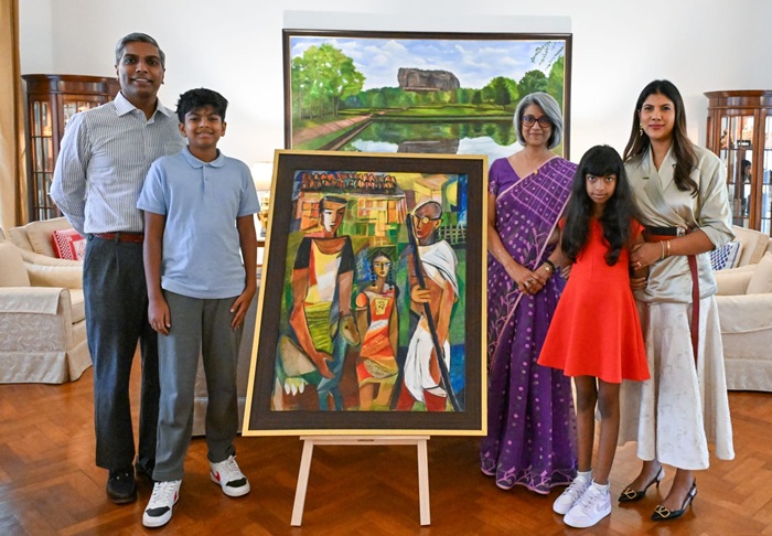 Painting reimagining Gandhi’s 1927 visit gifted to Sri Lanka High Commission in New Delhi
