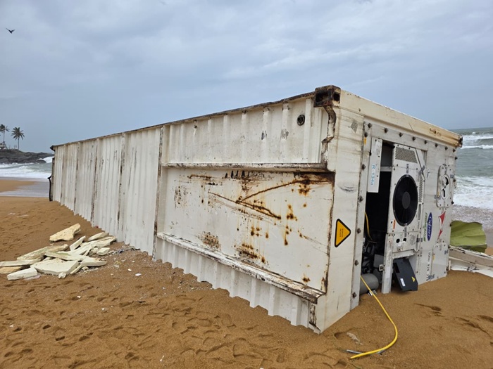 Container suspected to be lost cargo washes ashore in Rathgama