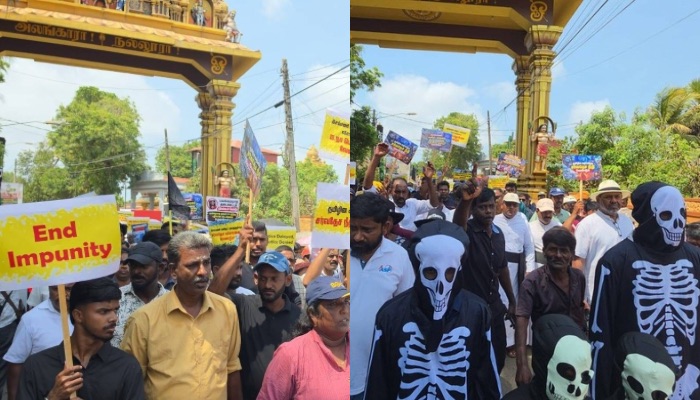 Tamil groups in North stage protests highlighting longstanding demands
