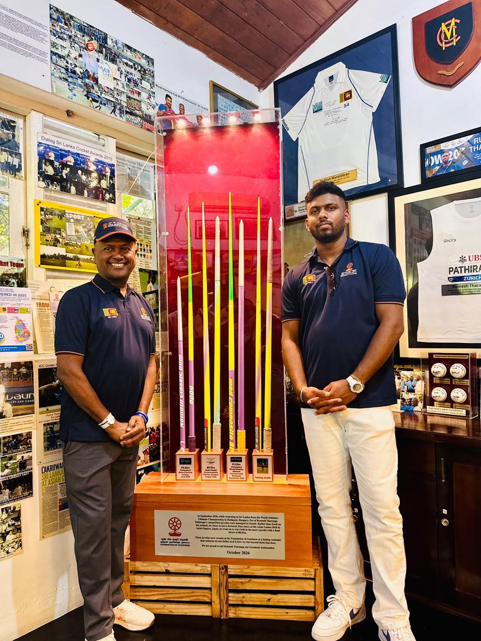 World No 1 Rumesh Tharanga’s damaged javelins find new home at Seenigama sports gallery